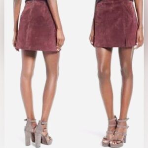 New BLANKNYC suede leather burgundy mini skirt, size 31